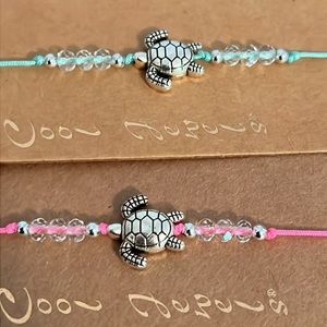 Turtle Slider Bracelet Set 2 Pink Blue beaded New Friendship Bracelet Boy/Girl ?